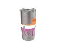 Unicornio Bandera Lesbiana Vaso térmico de acero inoxidable de doble pared
