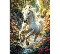Unicornio Blanco en la Cascada de montaña Rompecabezas 1000 Piezas Cartón Grueso para Coleccionistas Eventos Team Building Relajación Mental Ocio En Casa Reyes 1000 PCS