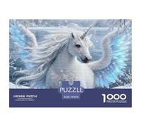 Unicornio Blanco Majestuoso Puzzle para Adultos Puzzle de 1000 Piezas Papel Escena Fantasía Gélida Relajación Atención Familiar Regalo Decoración Hogar 70x50cm/1000pcs