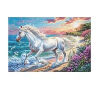 Unicornio Blanco Playa océano Puzzle 1000 Piezas Obra De Arte Familiar Coleccionable Rompecabezas 3D para Hombres Y Mujeres Juguete Educativo Desafío Intelectual 1000 PCS