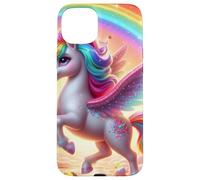Unicornio caprichoso en una Aventura de Candyland Carcasa para iPhone 15 Plus