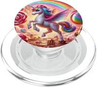 Unicornio caprichoso en una Aventura de Candyland PopSockets PopGrip para MagSafe