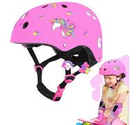 Unicornio Casco para Niñas Casco Infantil Ajustable Casco Patinete Niño Ajustable Casco Bicicleta para Scooter Patines Ciclismo Monopatín Skate Patinaje