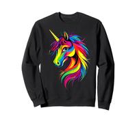 Unicornio Colorido Arco Iris Jinete Caballos Montando Sudadera