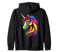 Unicornio Colorido Arco Iris Jinete Caballos Montando Sudadera con Capucha