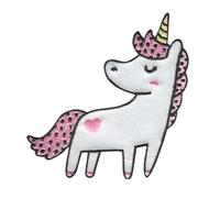 Unicornio con Corazón - Parches Termoadhesivos Bordados Aplique Para Ropa, Tamaño: 7,3 x 8 cm