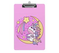 Unicornio con un arco iris tamaño A4 portapapeles divertido estético trabajo estudio carta estándar clip tablero 12.5 × 8.5 en tablero duro para la escuela aula niños escritura dibujo