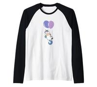 Unicornio cuelga en Globo Camiseta Manga Raglan