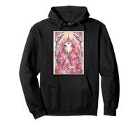 Unicornio Cuerno Peinado Rosa con Flores Místico Sudadera con Capucha