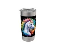 Unicornio de arcoiris de cuento de hadas Vaso térmico de acero inoxidable de doble pared
