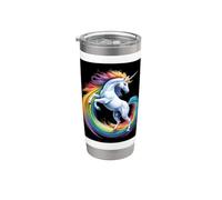 Unicornio de arcoiris de cuento de hadas Vaso térmico de acero inoxidable de doble pared