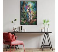 Unicornio de Bosque Puzzles 1000 Piezas Construir DIY 3D Sin Pegamento Animales y Plantas Rompecabezas para Adultos Maquetas Educativas Aliviar Estrés Estera Portátil 1000 PCS