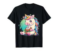 Unicornio de coco lindo acuarela colorido motivo animal arte Camiseta