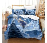Unicornio de Cristal Funda para Edredón Impreso En 3D con Cremallera Bosque de Luna Llena Ropa De Cama De Microfibra Suave Decoración Moderna para Adultos Y Niños King(220x240cm)