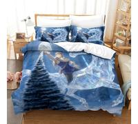 Unicornio de Cristal Sábanas Decorativas De 3 Piezas con Edredón Impreso En 3D Bosque de Luna Llena Funda De Almohada Y Cremallera para Dormitorios Infantiles Super King(260x220cm)