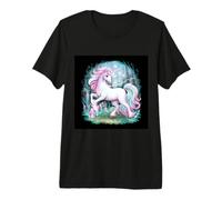 Unicornio de Cuento de Hadas en el Bosque mágico Camiseta Premium