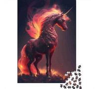 Unicornio de Fuego mítico 1000 Piezas Cartón Resistente Rompecabezas Premium Amantes De La Familia Alivio del Estrés Regalos Paquete De Valor 70x50cm/1000pcs