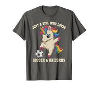 Unicornio de fútbol Kawaii Just Girl Who Loves Win Mom Hair Don't Camiseta