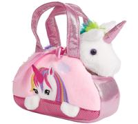 Unicornio de peluche arco?ris BRUBAKER en bolso - 20 cm - Peluche en bolso - Peluche - Rosa