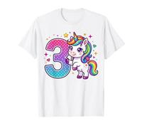 Unicornio de Tercer cumpleaños para niñas de Tres Lindos 3 años Camiseta