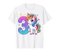 Unicornio de Tercer cumpleaños para niñas de Tres Lindos 3 años Camiseta