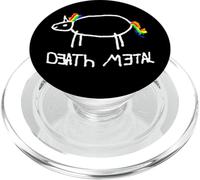 Unicornio Death Metal/Heavy Metal Negro Diseño Divertido PopSockets PopGrip para MagSafe