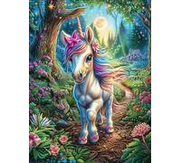 Unicornio del Bosque Rompecabezas 300 Piezas Cartón Grueso para Coleccionistas Animales y Plantas Noches De Cita Mejora Concentración Ocio En Casa Regalo Reyes Magos 300 PCS