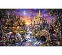 Unicornio del Castillo Puzzle 1000 Piezas Adultos Y Niños,Anti-estrés,Reto,14 Años+,Deco Pared,Regalo Ideal,Premium,Cartón,Rompecabezas,Relax,Desafío,Educativo 38x26cm