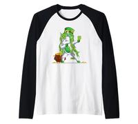 Unicornio del Día de San Paticks Camiseta Manga Raglan