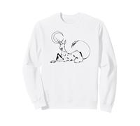 Unicornio descansando bajo la Luna Creciente Celestial Sudadera