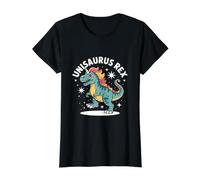 Unicornio Dinosaurio mágico Unisaurus Rex Camiseta gráfica económica, Mujer, Negro, S