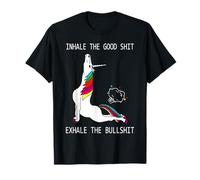Unicornio Divertido Inhala la Buena exhala la Mierda Camiseta