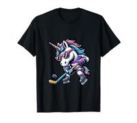Unicornio En Acción Hockey Hielo Estilo Camiseta