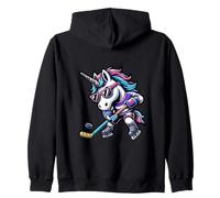 Unicornio En Acción Hockey Hielo Estilo Sudadera con Capucha