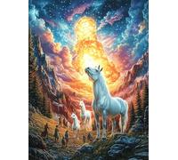 Unicornio en la montaña al Atardecer Rompecabezas 1000 Piezas Cartón para Niños Mayores 14 Años Tiempo Libre Actividad Antiestrés Más Vendido Detalle Único Original 1000 PCS