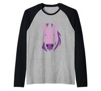 Unicornio en Violeta Camiseta Manga Raglan