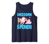 Unicornio Es Mi Superhéroe Fantasía Colorida Camiseta sin Mangas