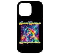 Unicornio espacial Reach For The Stars Lindo Rainbow Hair Unicorn Carcasa para iPhone 14 Pro Max