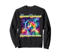 Unicornio espacial Reach For The Stars Lindo Rainbow Hair Unicorn Sudadera