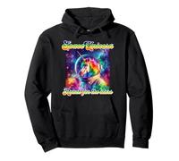 Unicornio espacial Reach For The Stars Lindo Rainbow Hair Unicorn Sudadera con Capucha