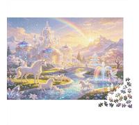 Unicornio Fantasía Puzzle de 1000 Piezas Mundo Mágico de Cuentos Puzzle para Adultos Papel Relajación Hogar Regalo 38x26cm/1000pcs
