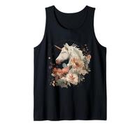 Unicornio Floral Otoño Luna Fantasía Mágica Mujer Mítica Camiseta sin Mangas