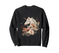 Unicornio Floral Otoño Luna Fantasía Mágica Mujer Mítica Sudadera