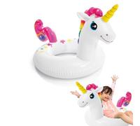 Unicornio Flotador hinchable 42 x 23 (107 x 58 cm) anillo de PVC para jugar al agua, flotador para deportes acuáticos, accesorios para fiestas, anillos grandes para bebés, niños, 2-6 años, verano,