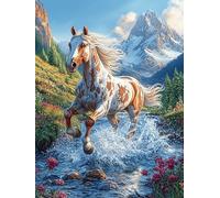 Unicornio galopando sobre Las Olas de la montaña Puzzle 1000 Piezas Cartón Grueso para Adultos Animales y Plantas Noches De Juegos En Familia Regalo Ideal para Cumpleaños 1000 PCS