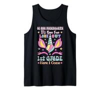 Unicornio Graduación Kindergarten Hola 1er Grado Último Día Camiseta sin Mangas