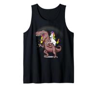 Unicornio gruñón equitación T Rex Dinosaurio niños niñas Adultos Camiseta sin Mangas