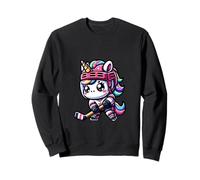 Unicornio Juega Hockey Hielo Encantado Sudadera