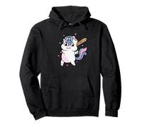 Unicornio Jugando béisbol Criatura mítica Deporte Sudadera con Capucha