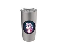 Unicornio kawaii en un estilo de acuarela vibrante Vaso térmico de acero inoxidable de doble pared
